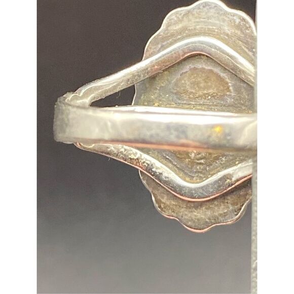 Sterling silver 925 oval roundels turquoise ring - Picture 7 of 10